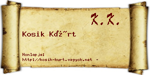 Kosik Kürt névjegykártya